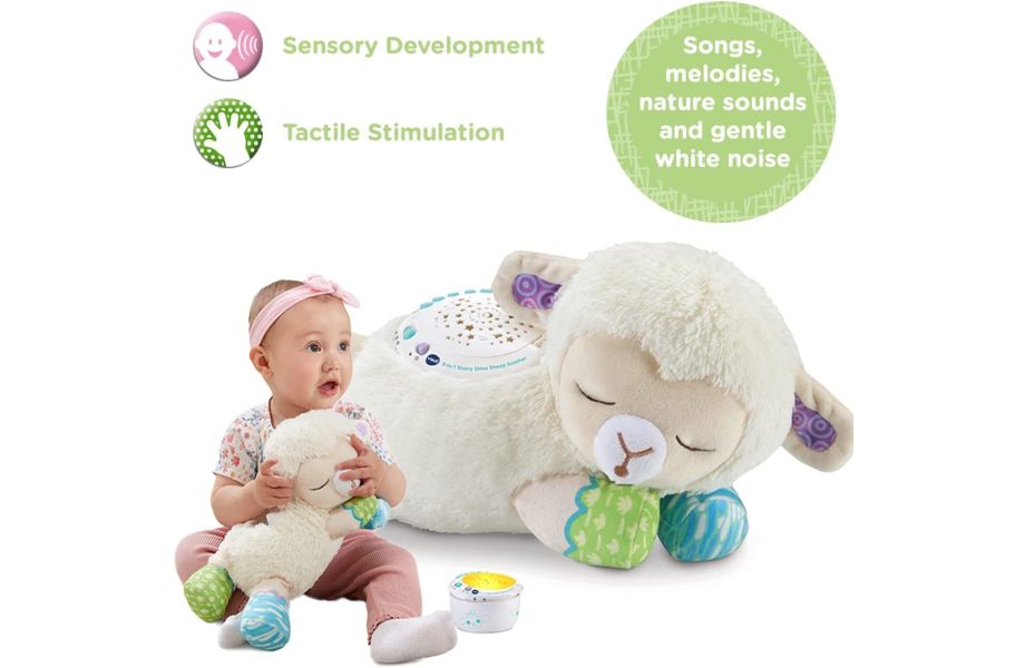 3-in-1 Starry Skies Sheep Soother helps with development and stimulation