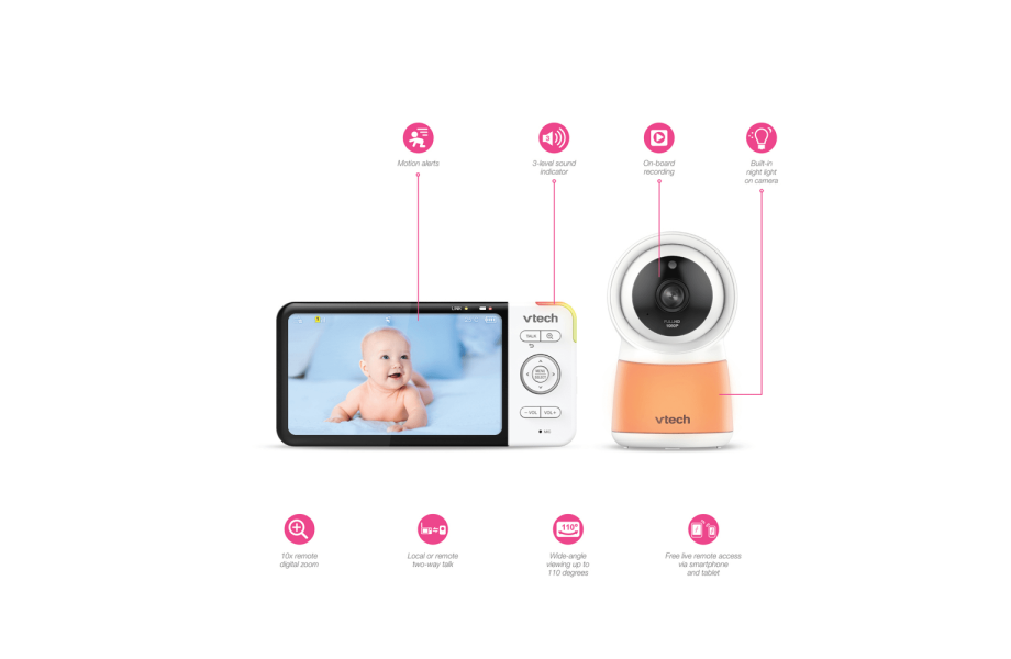 VTech RM5754HD 5″ Smart Wi-Fi Enabled Video Baby Monitor