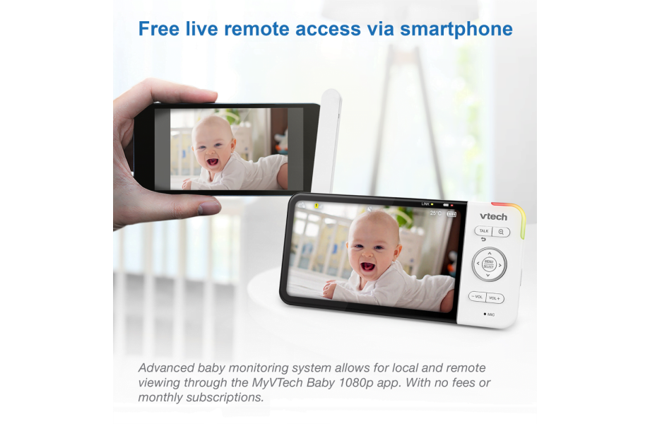 VTech RM5754HD 5″ Smart Wi-Fi Enabled Video Baby Monitor